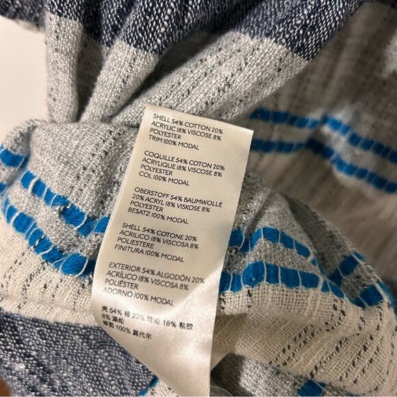 FREE PEOPLE  Cozy Stripe Mini Dress Oversized Babydoll Boho Coastal Peasant sz M - Picture 11 of 14